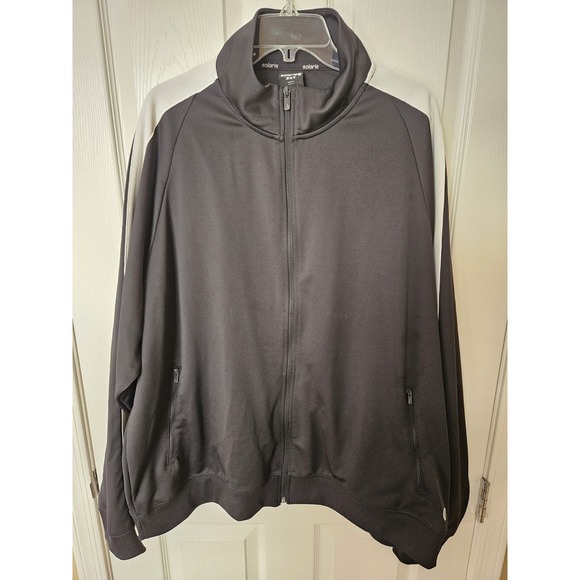 solaris Other - Solaris Men's Heavy Jacket Full Zip Black White Outdoor Casual, 3XT